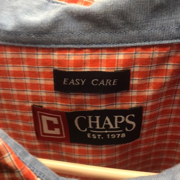 XL / Orange - Chaps “East Care” Button Down Shoet - Picture 2 of 2